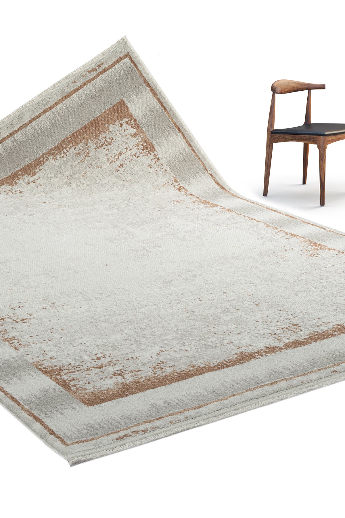Bischofszel Cream Framed Woll, Cotton Rug