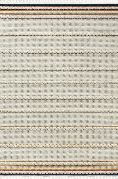 Chur Cream Striped, Cotton Rug