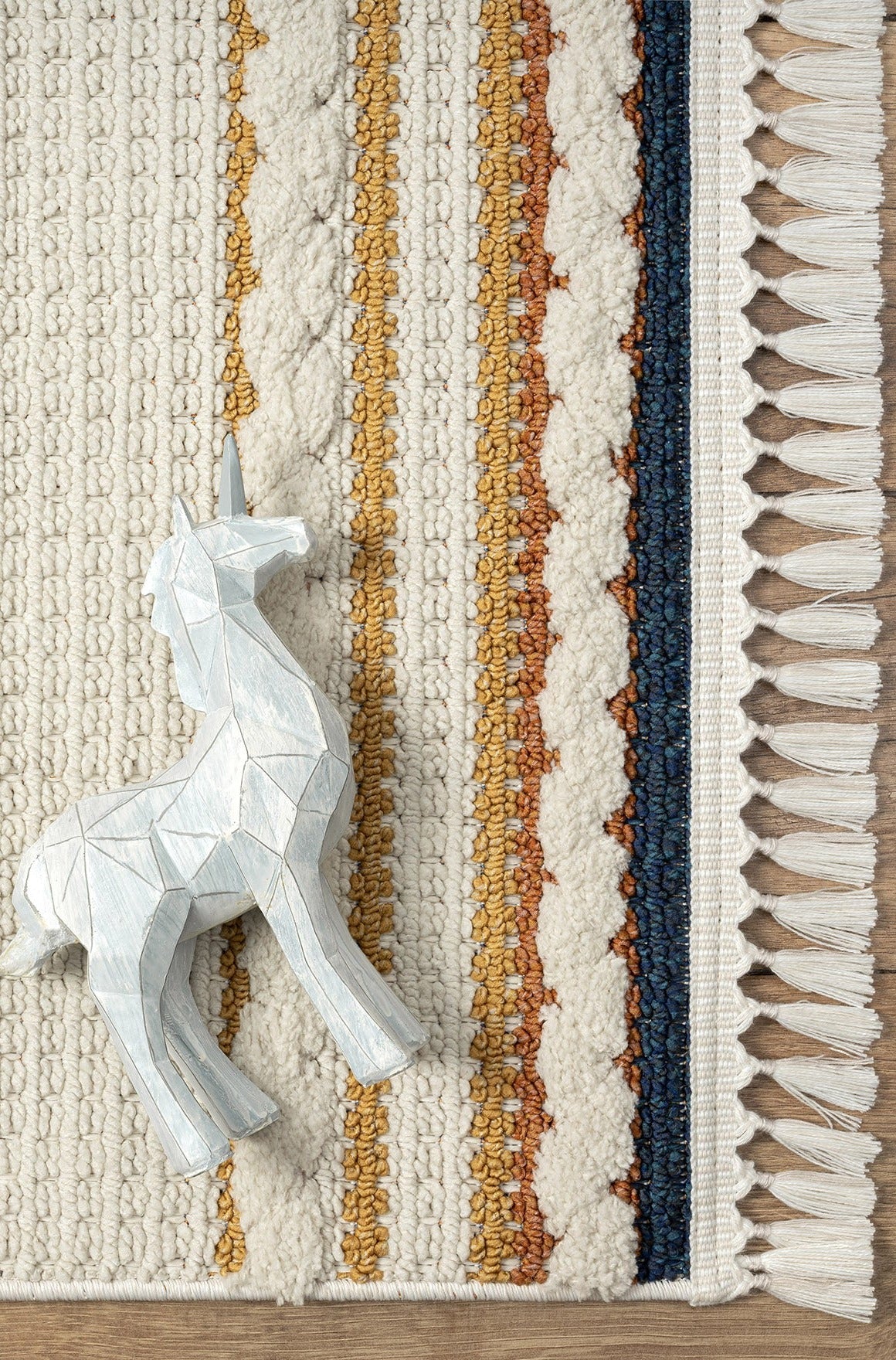 Chur Cream Striped, Cotton Rug
