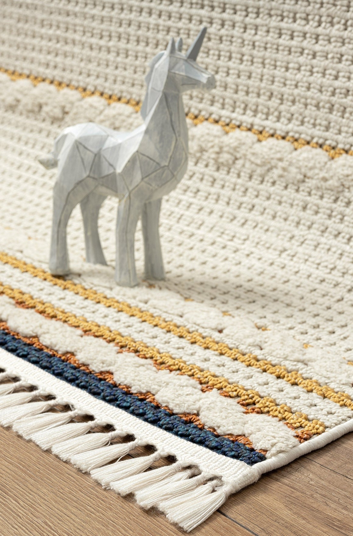 Chur Cream Striped, Cotton Rug