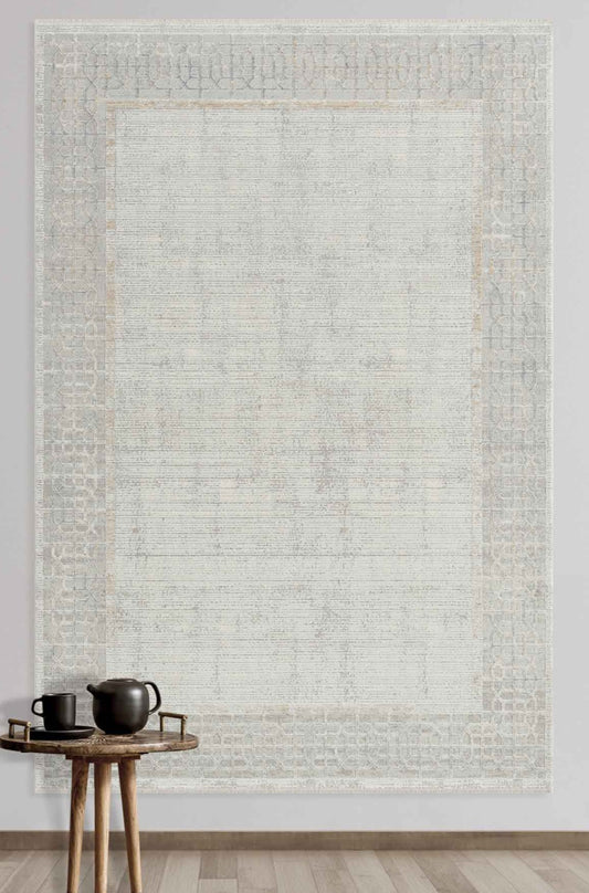 Horw Grey Abstract, Viscose Machine Made Area Rug