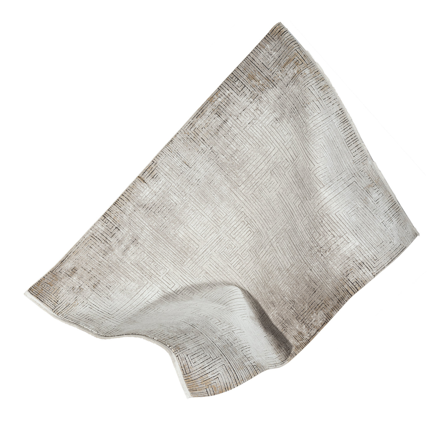 LaNeuveville Grey Abstract Woll | Cotton Machine Made Area Rug