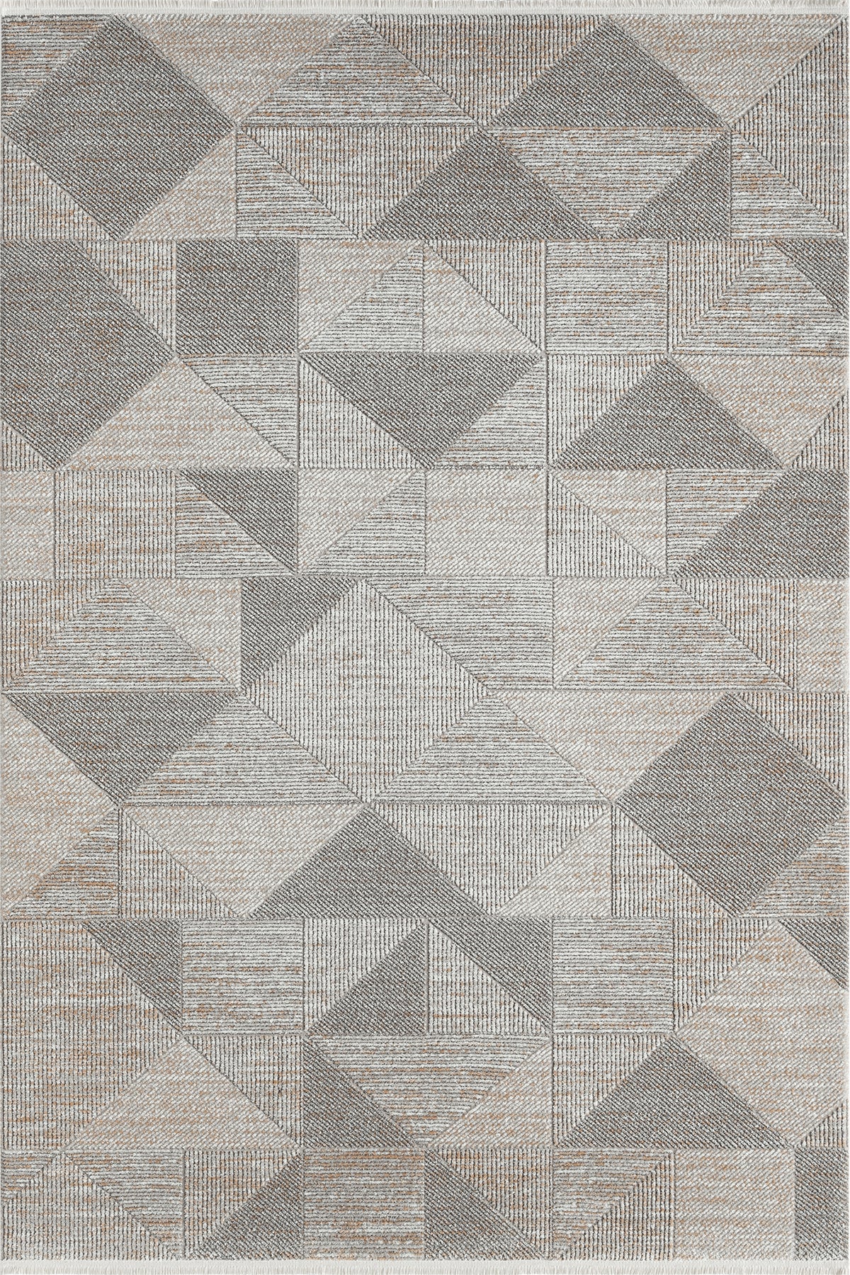 Langenthal Anthracite Geometric Woll, Cotton Square Area Rug