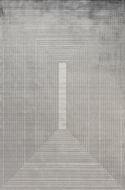 Lugano Anthracite Abstract, Viscose Rug