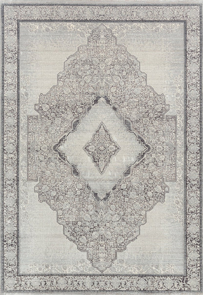 Muttenz Anthracite Medallion, Viscose Rug