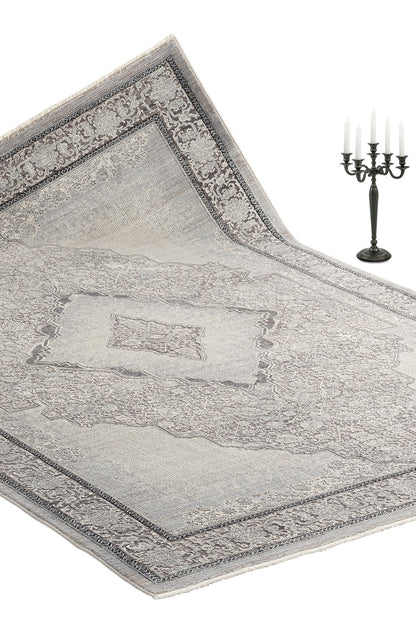 Muttenz Anthracite Medallion, Viscose Rug