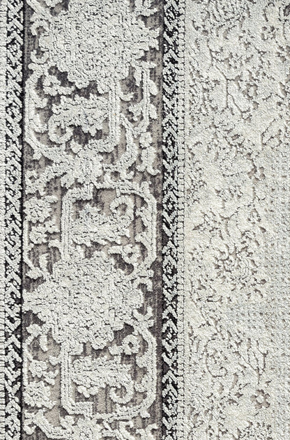 Muttenz Anthracite Medallion, Viscose Rug