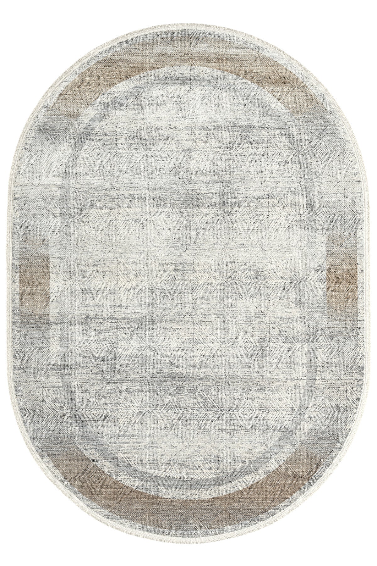 Piginda Neuhausen Gold Framed Viscose Machine Made Oval Rugs 6' 7" x 9' 10"