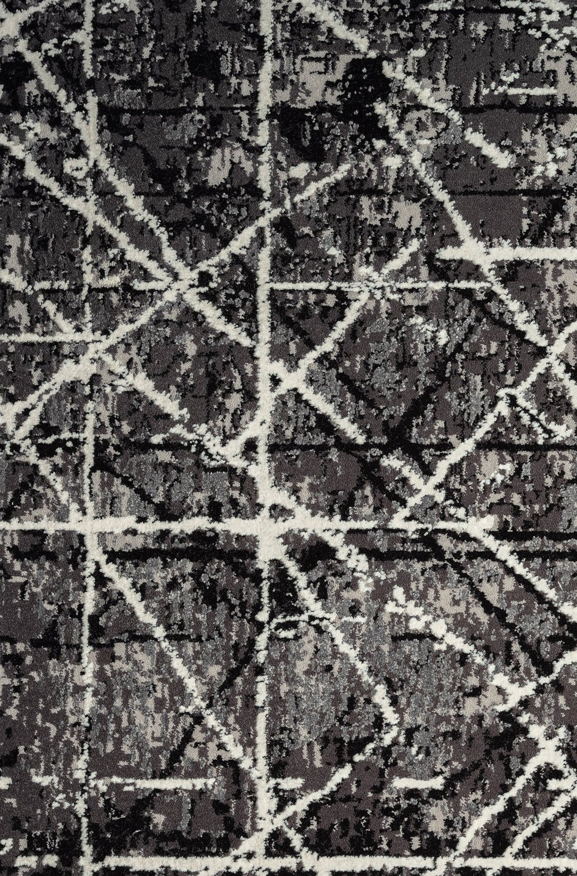 Romainmotier Black Geometric, Viscose Rug