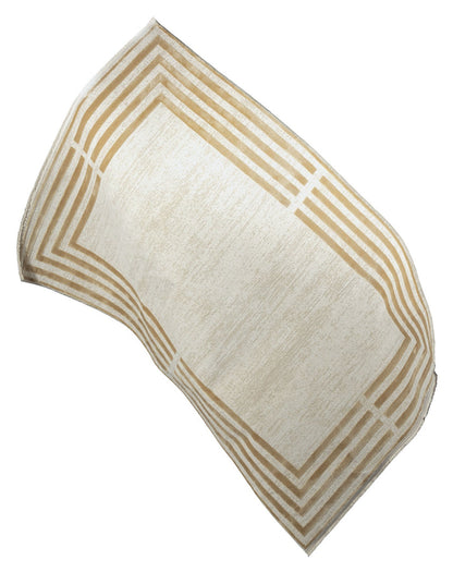 Stans Cream Framed Woll, Cotton Rug