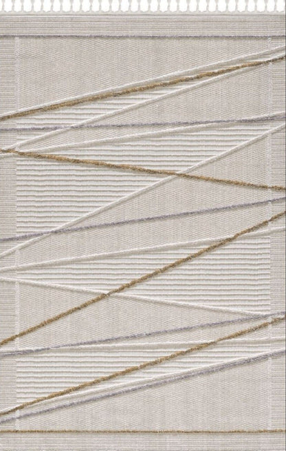 Marilla Gold Scandinavian, Polyester Machine Made Area Rug