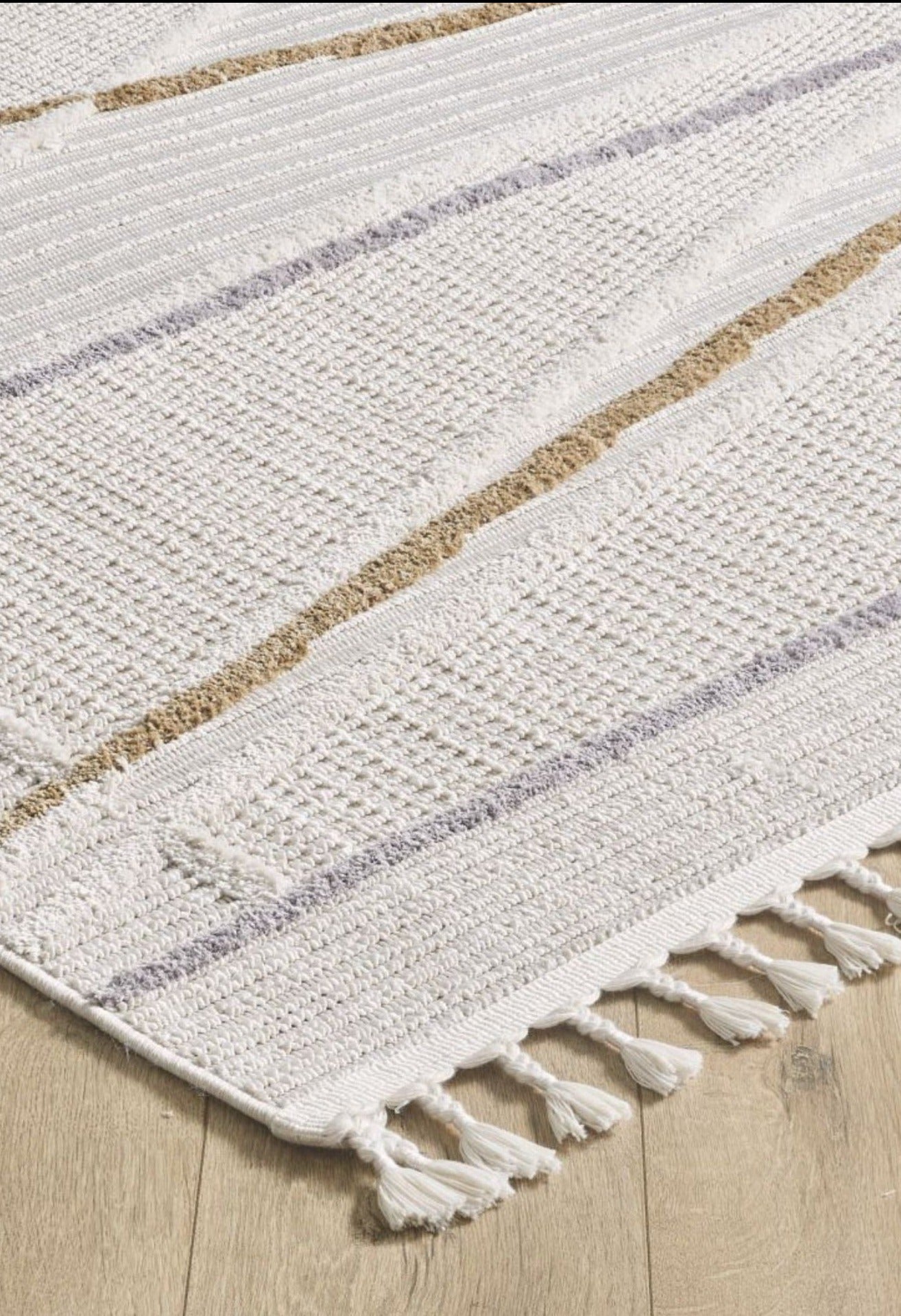 Marilla Gold Scandinavian, Polyester Machine Made Area Rug