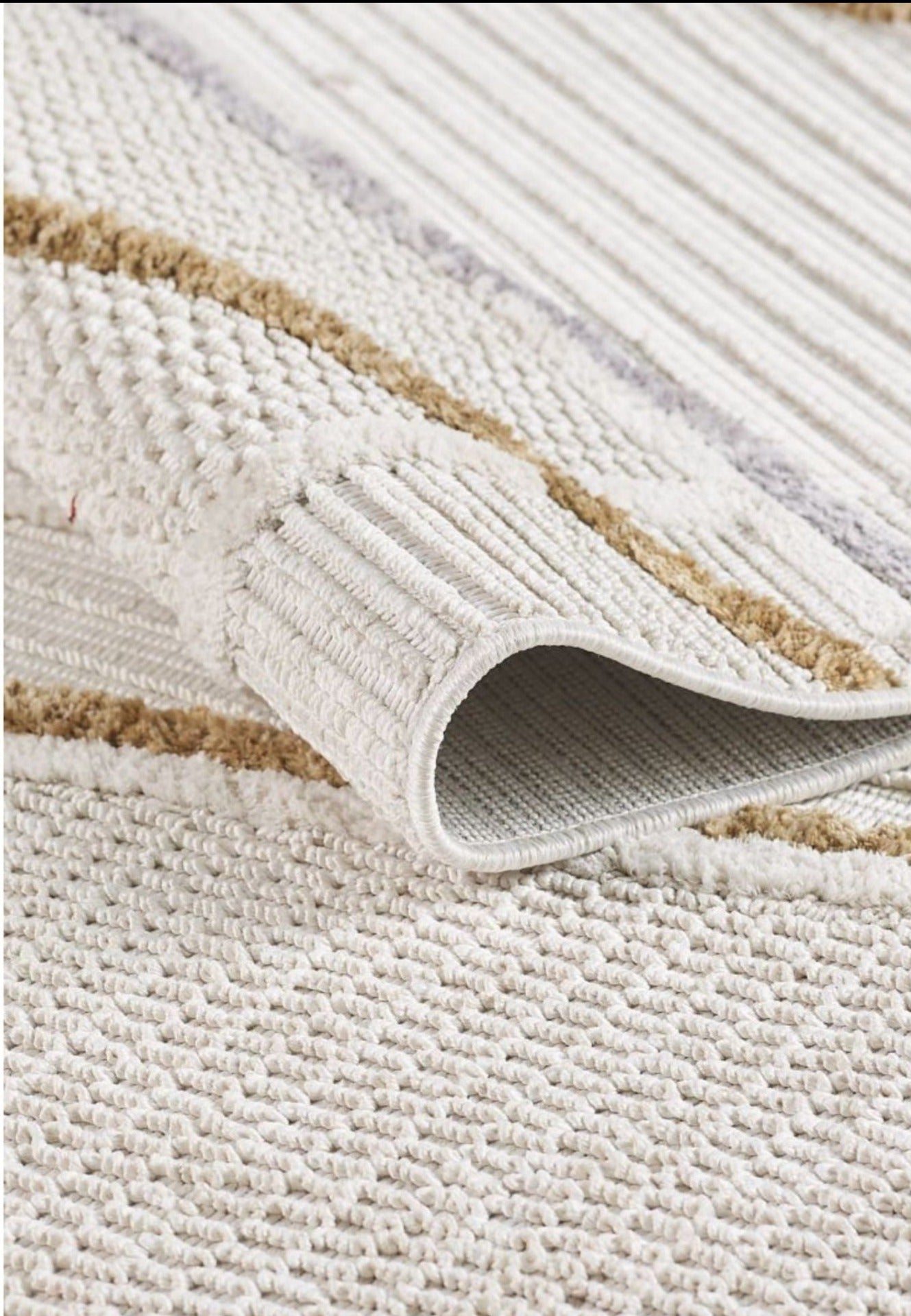 Marilla Gold Scandinavian, Polyester Machine Made Area Rug