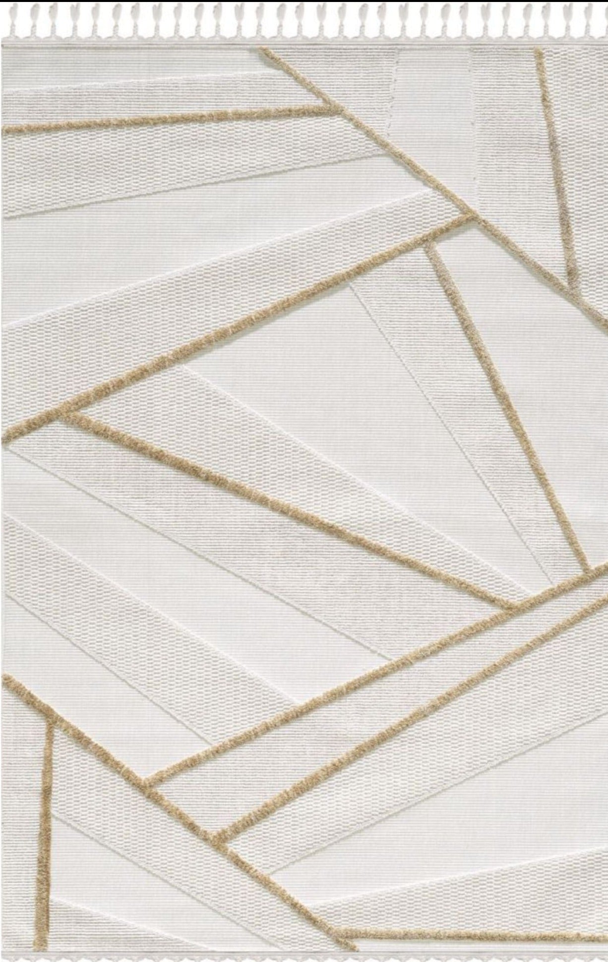 Vella Gold Scandinavian, Polyester Machine Made Area Rug