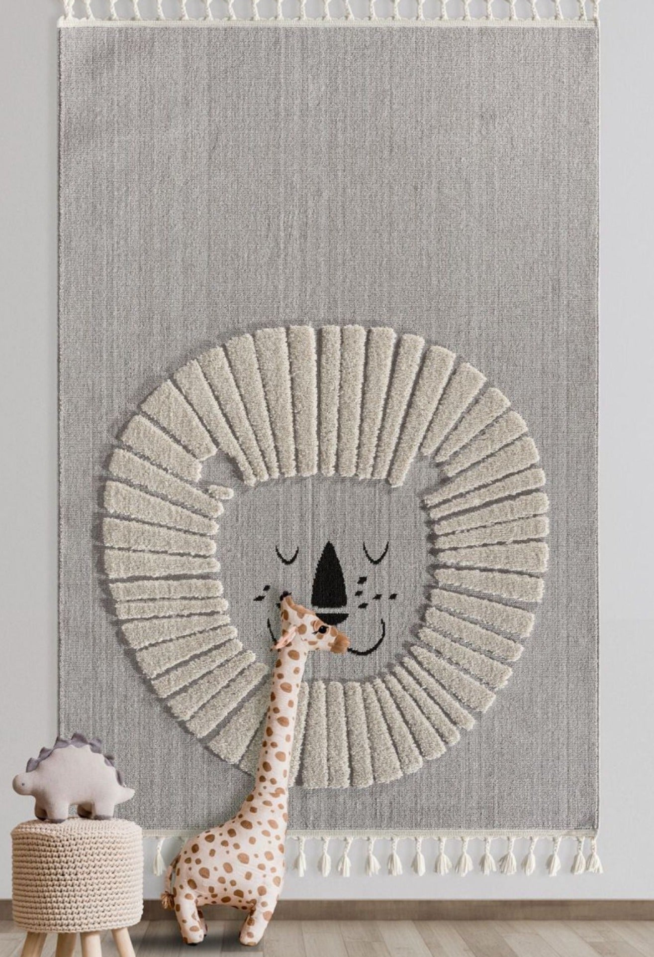 Simba Grey Kid, Polyester Rug