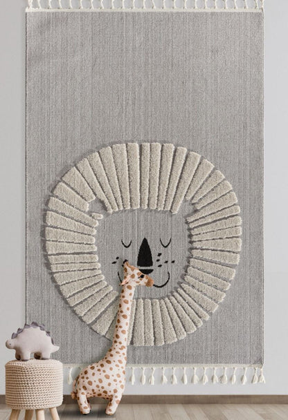Simba Grey Kid, Polyester Rug