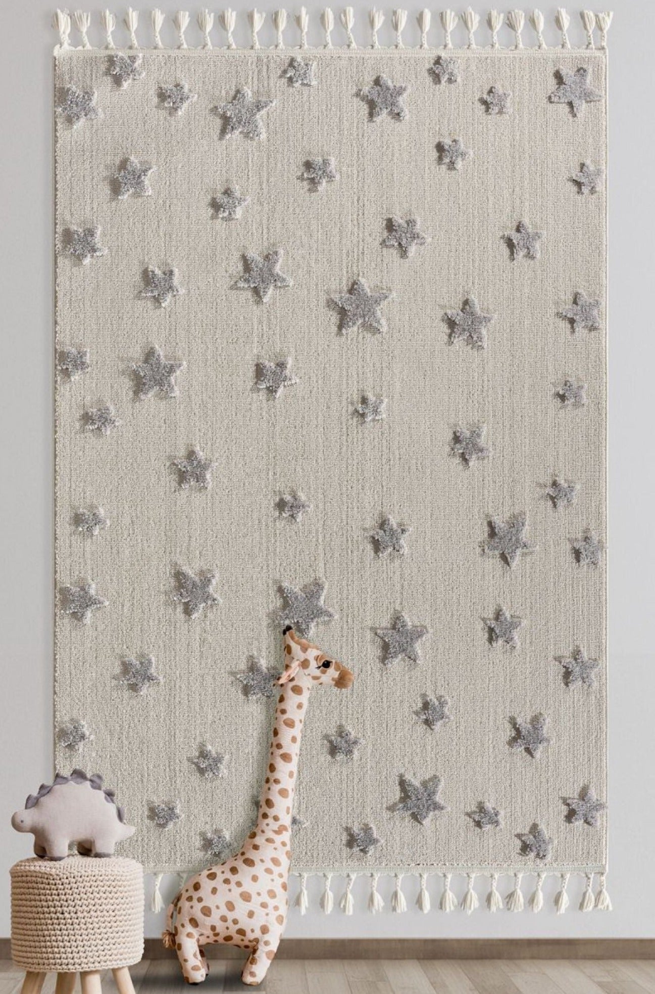 Starry Grey Kid, Polyester Rug