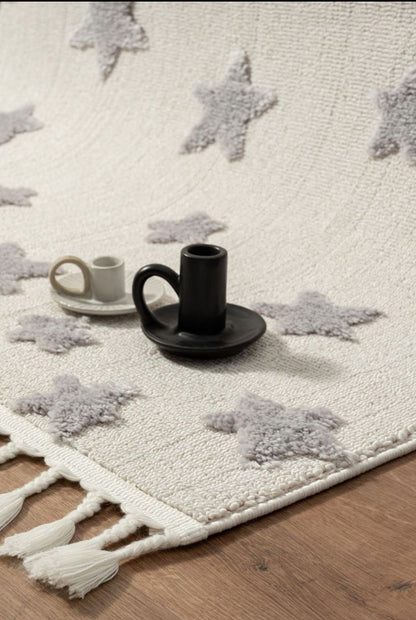 Starry Grey Kid, Polyester Rug