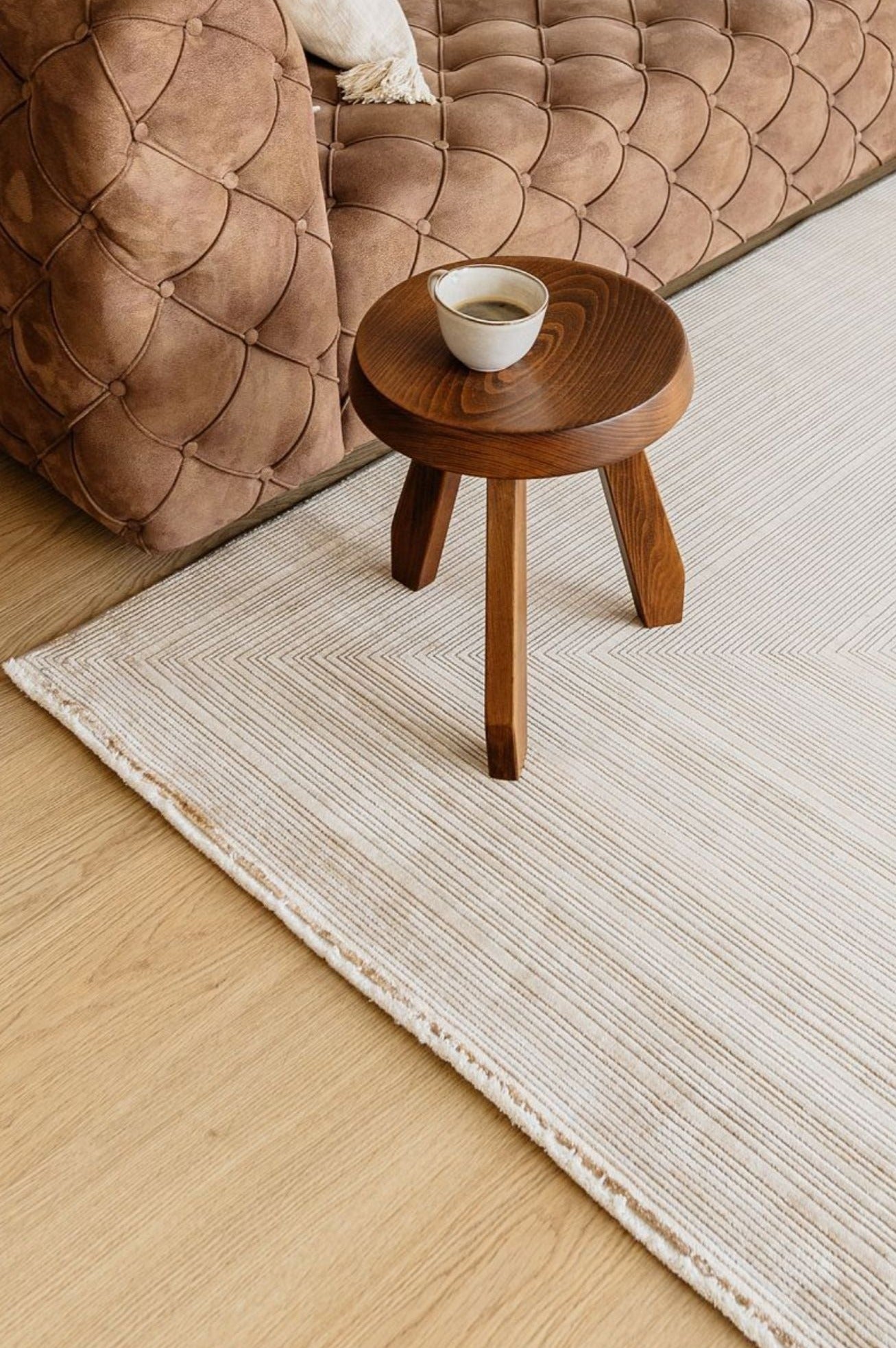 Tobacco Beige, Modern Area Rug