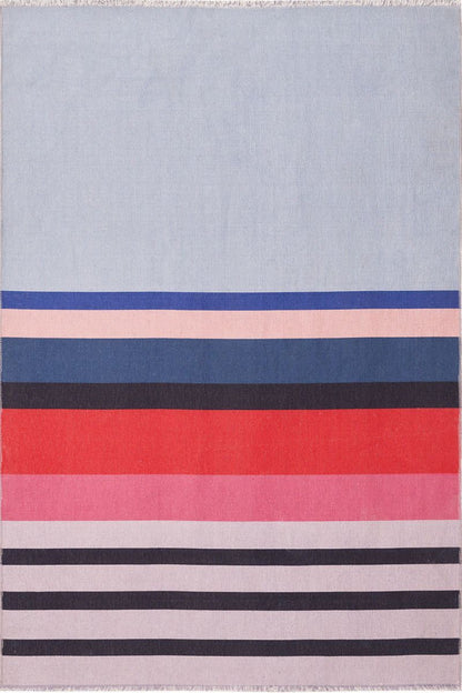 Stripe  Patterned Lm, Non-Slip Base, Washable, Stain-Resistant Rug