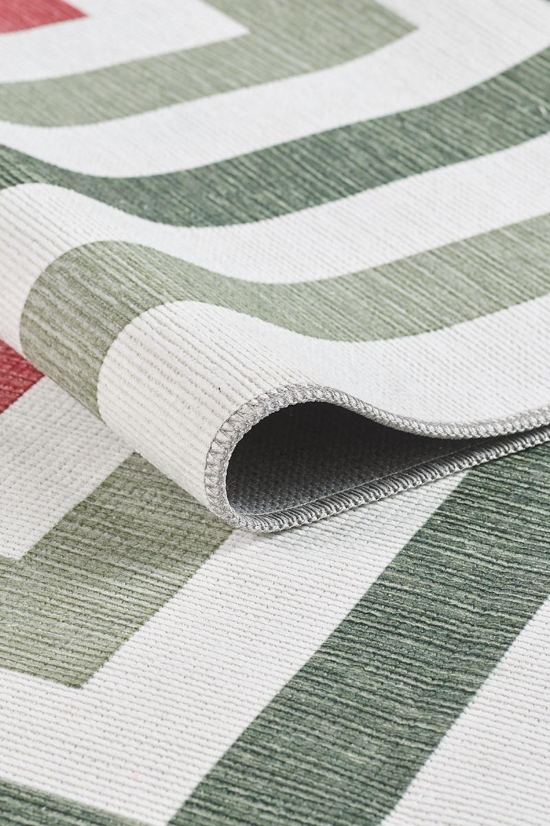 Stripe  Patterned LP, Non-Slip Base, Washable, Stain-Resistant Rug